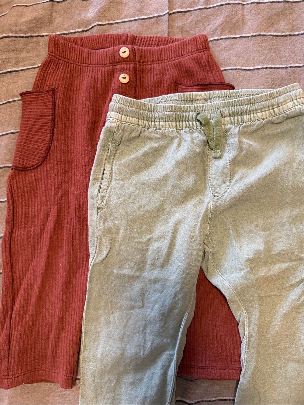 Zara Rust Cord and Sage Drawstring Pants Set